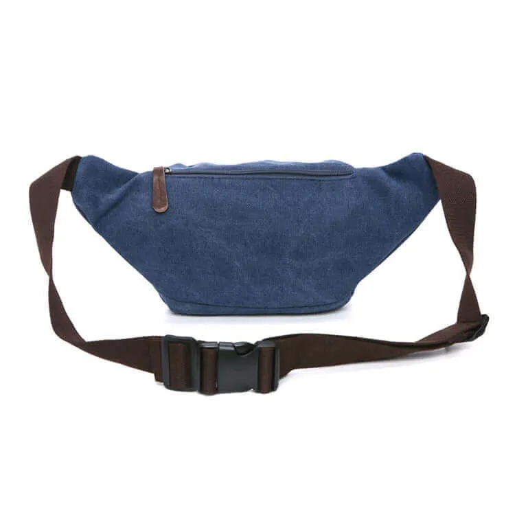 Men's Canvas Bum Bag with Multiple Pockets