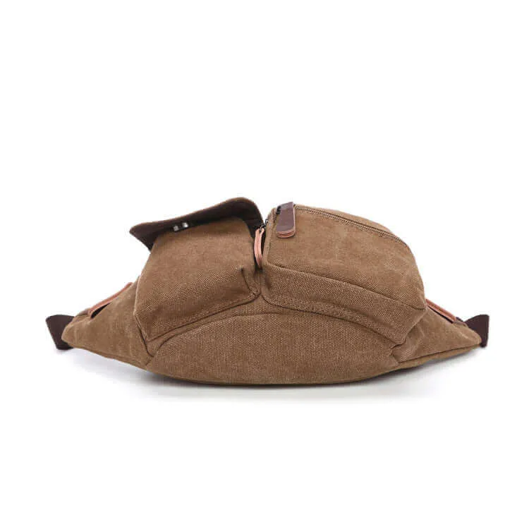 Men's Canvas Bum Bag with Multiple Pockets