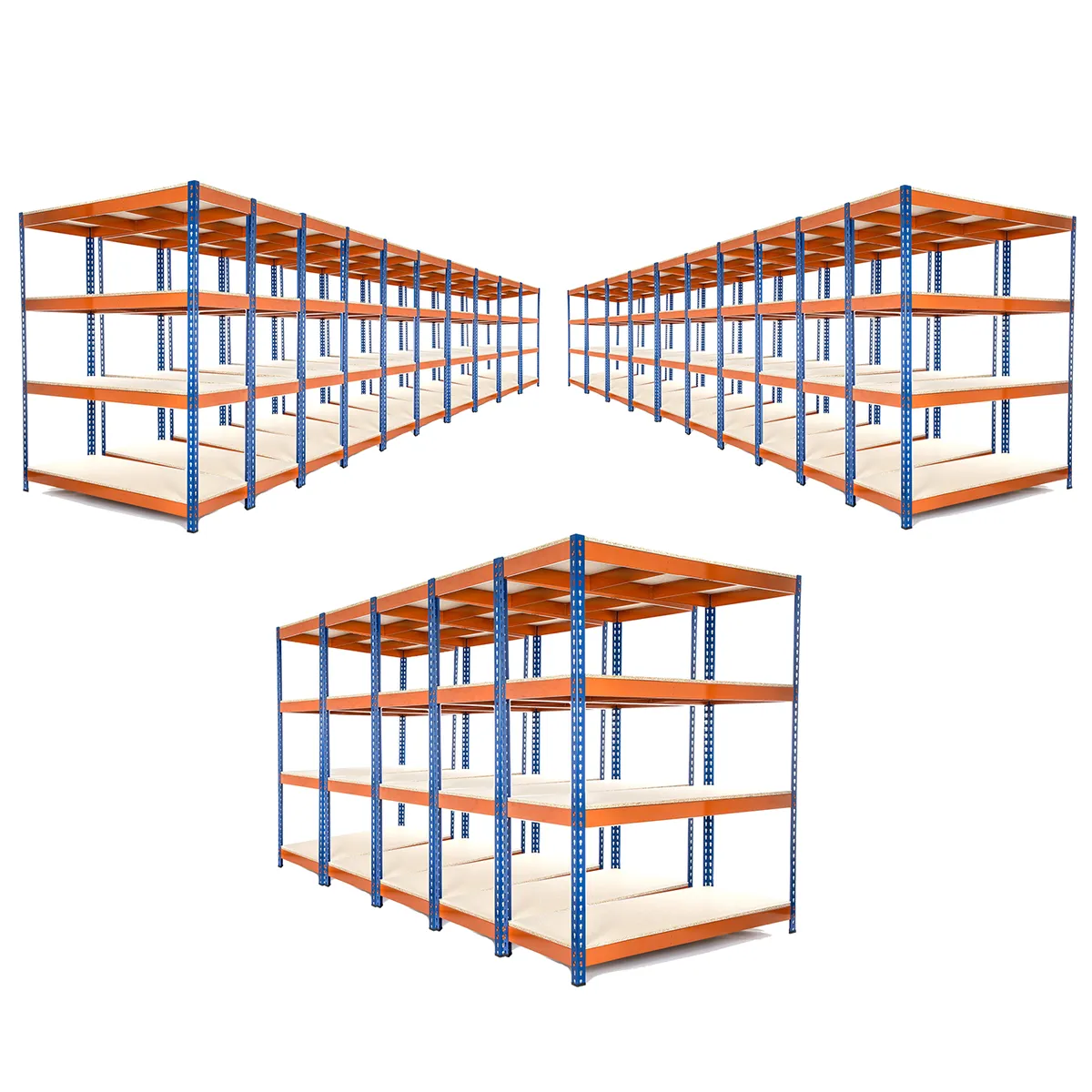 Multi Buy Deal 5 | 10 | 25 Available - 1800mm H x 1500mm W x 450mm D - Heavy Duty Industrial Shelving Unit 4 Levels