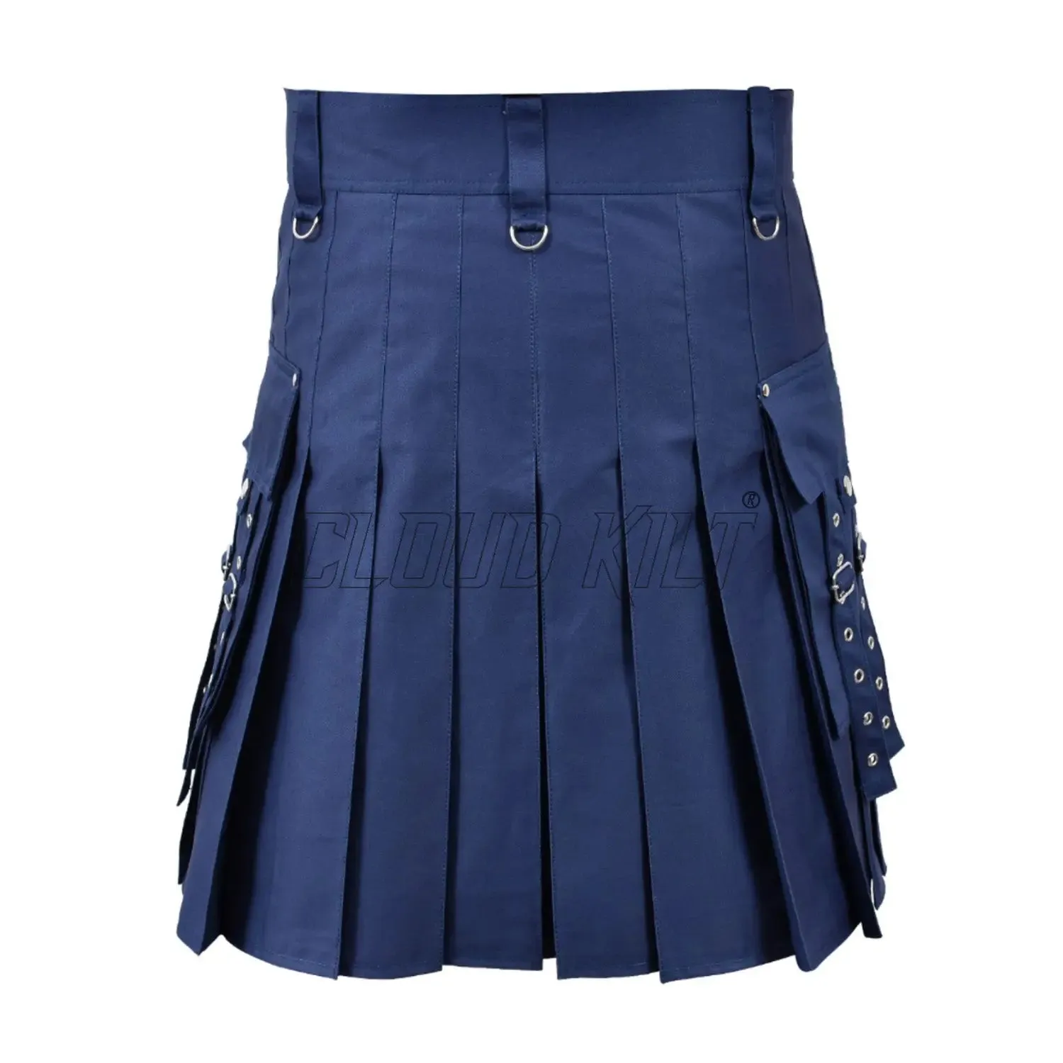 Navy Blue Unique Fashion Utility Kilt For Men