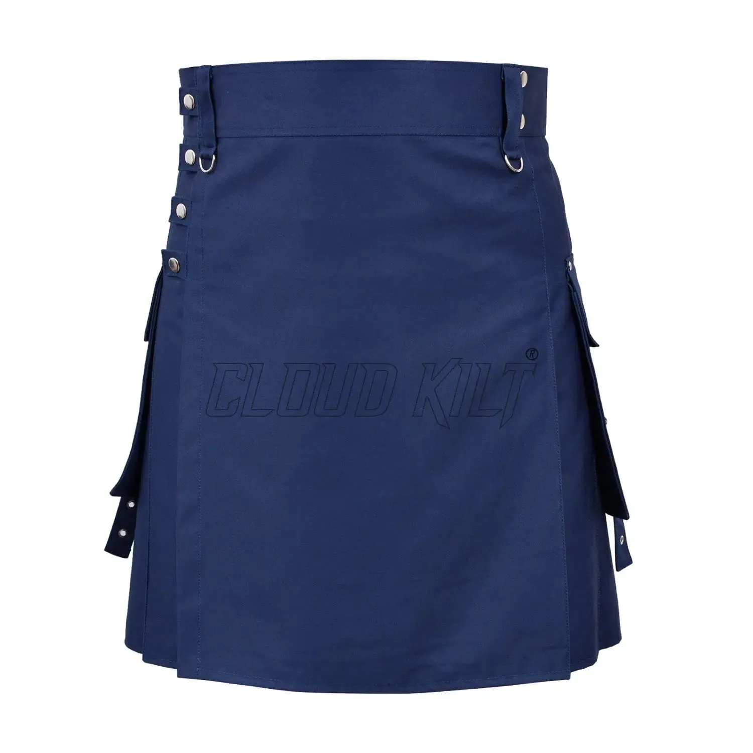 Navy Blue Unique Fashion Utility Kilt For Men