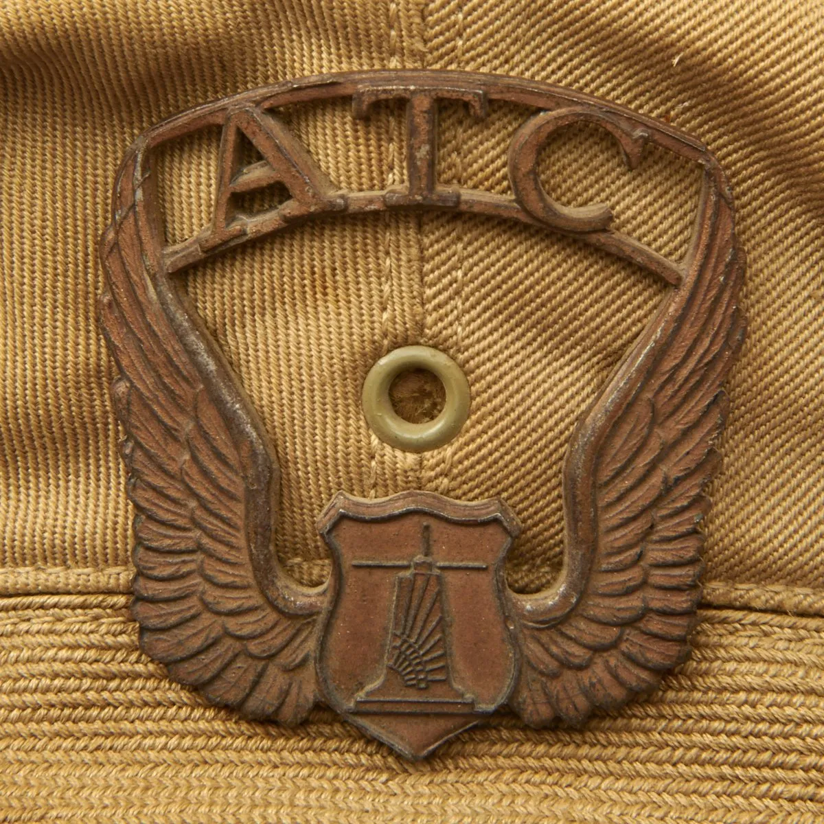 Original U.S. WWII Air Transport Command (ATC) Khaki Crush Peaked Visor Cap