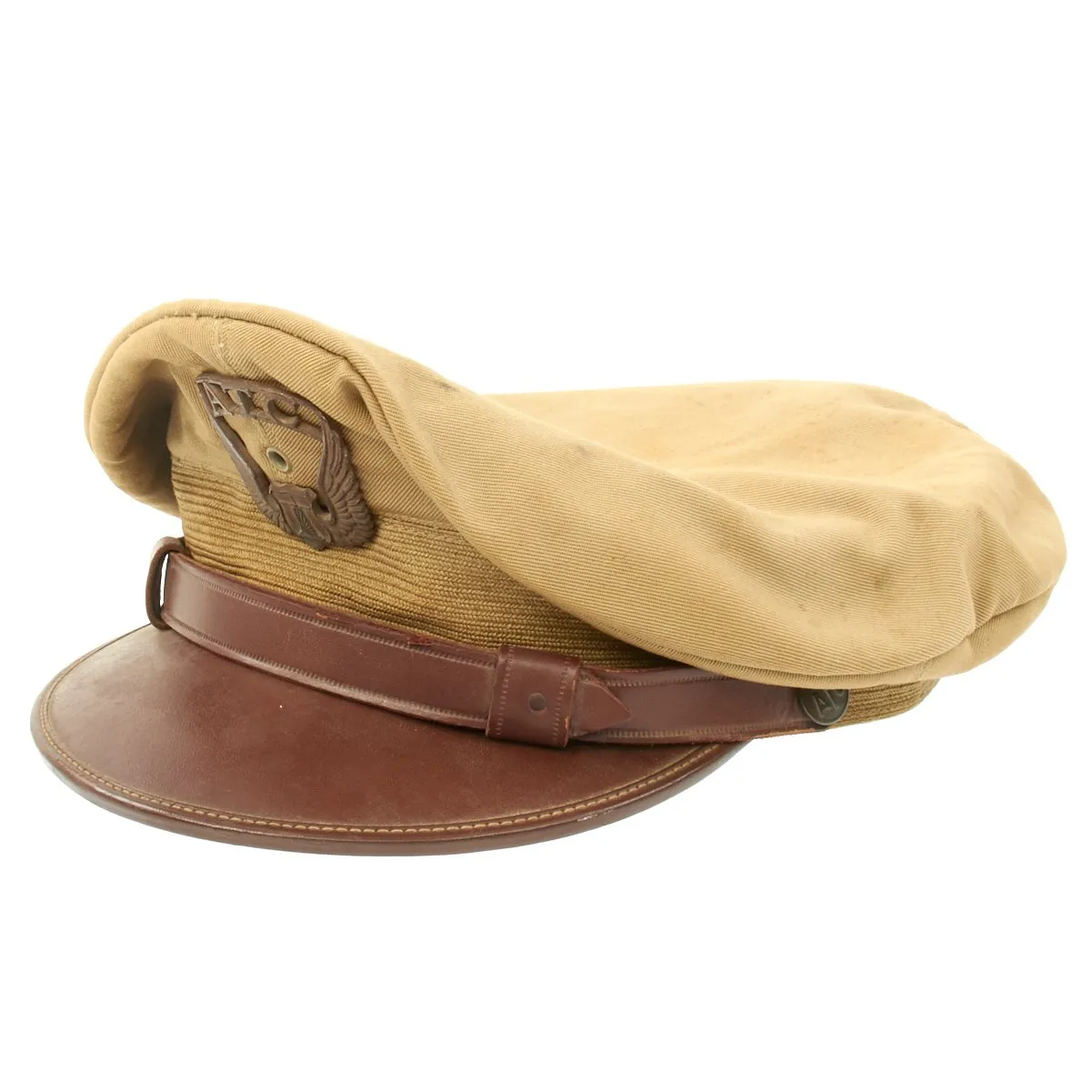 Original U.S. WWII Air Transport Command (ATC) Khaki Crush Peaked Visor Cap