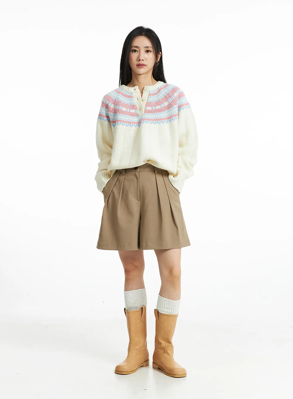 Pintuck Half Pants OO323