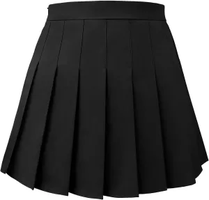 Pleated Skirt for Women Skater Skirt with Shorts Elastic Waist Plus Size Tennis Skirts