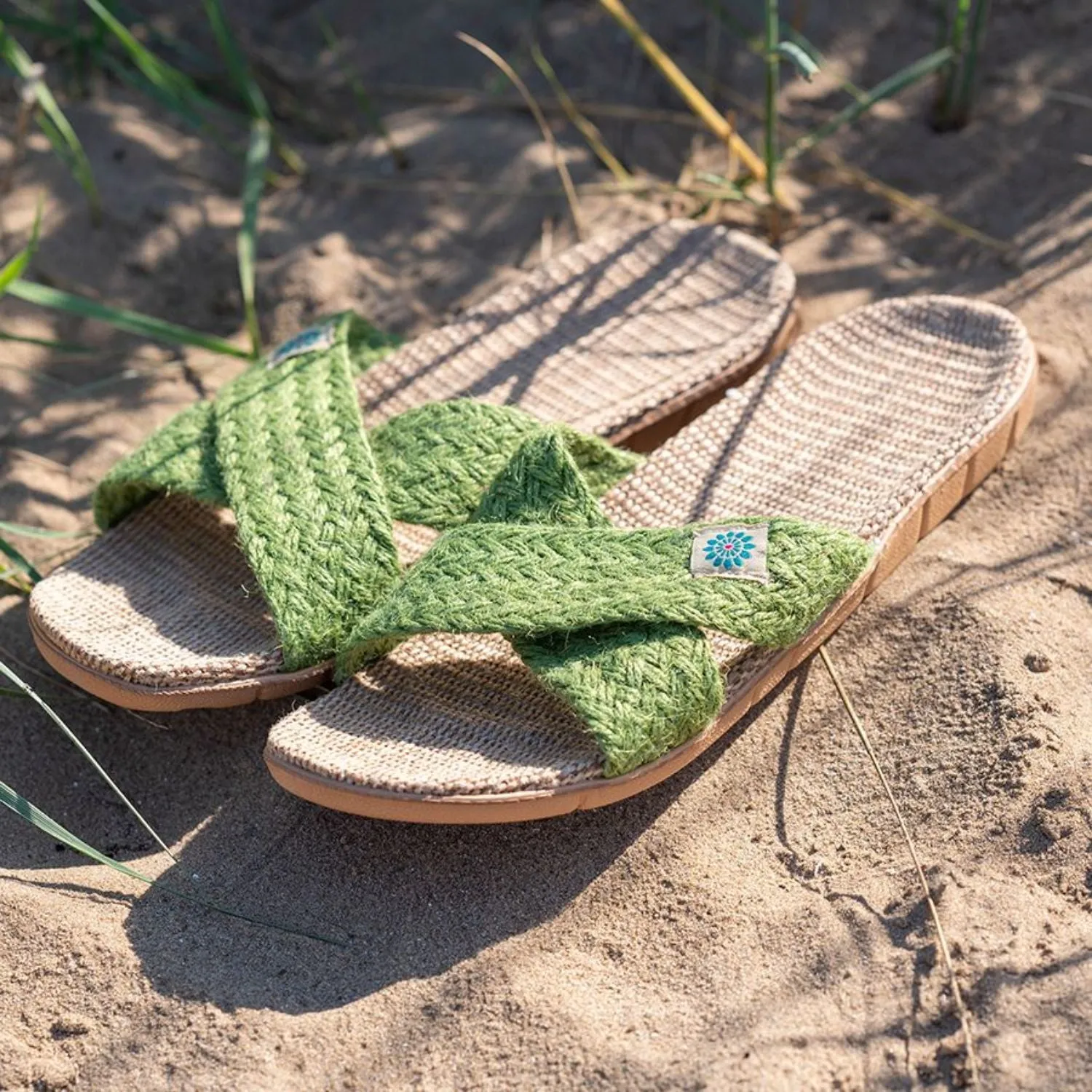 POM 7/8 Olive Green Women's Slidders Sandals
