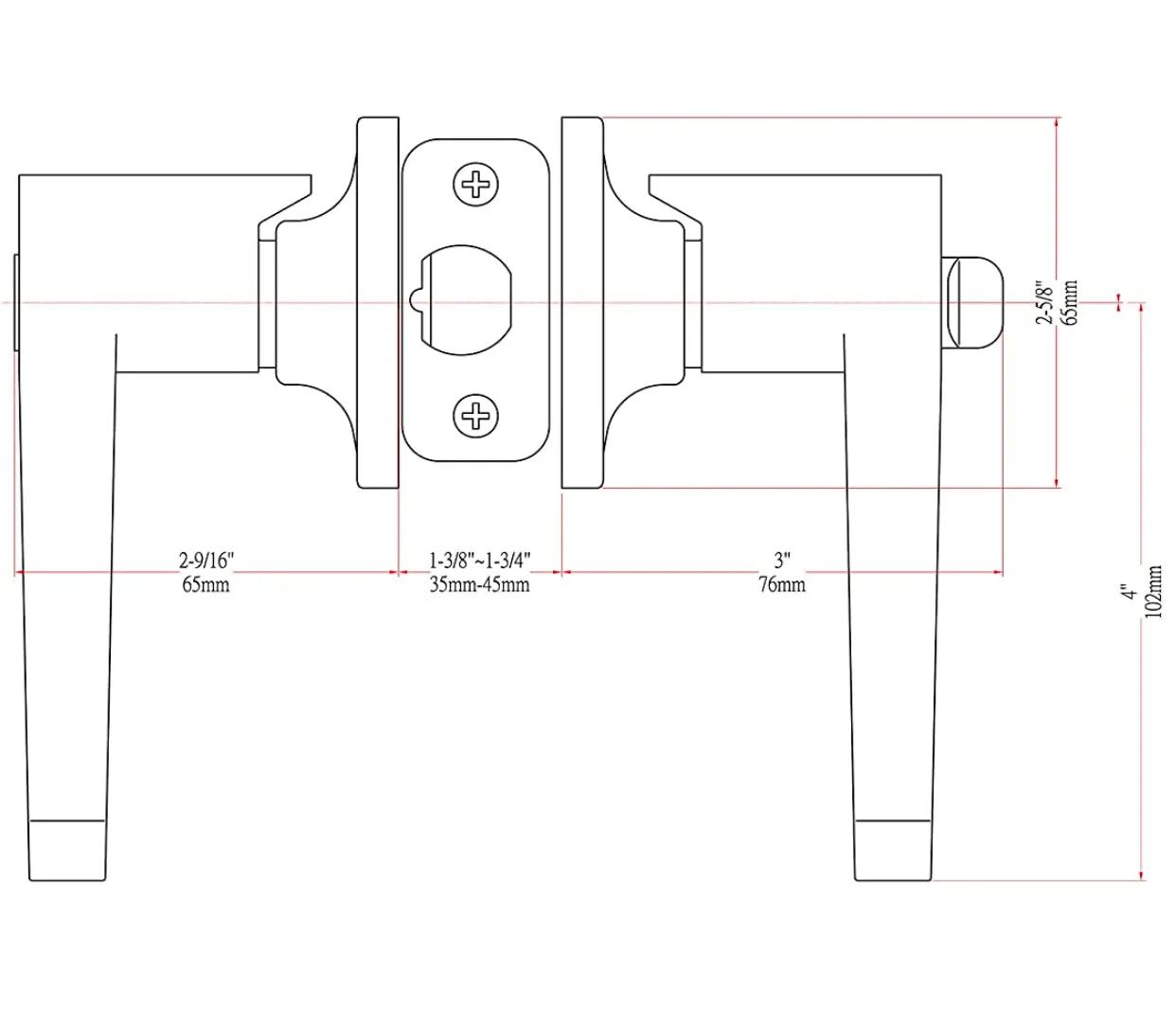 Richmond Entry Door Lever, Matte Black