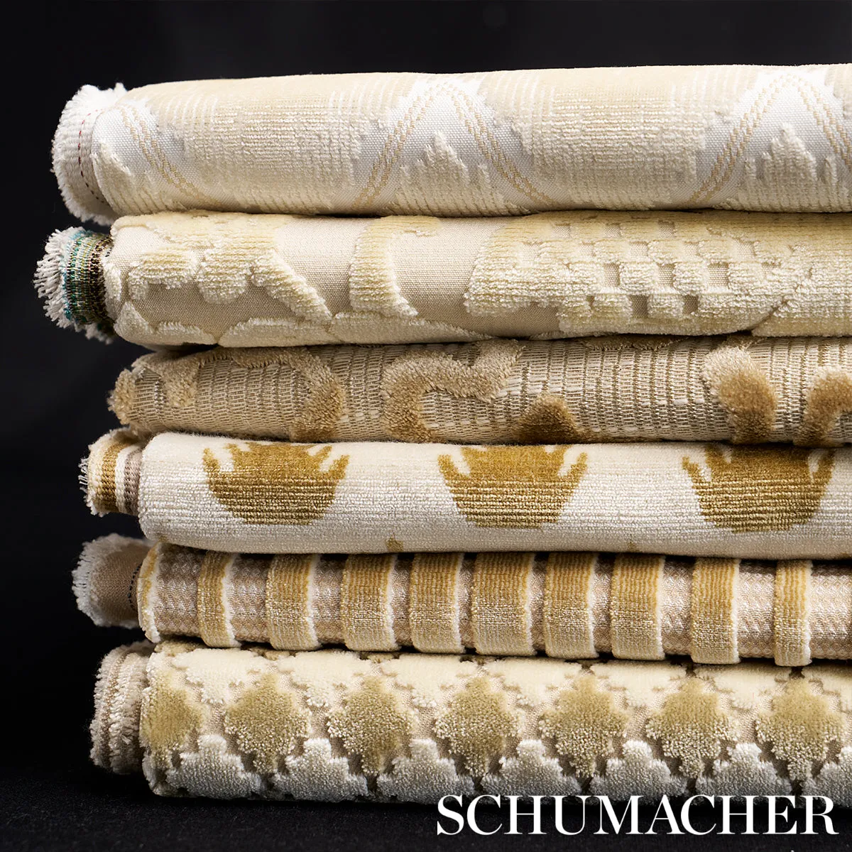 Schumacher Marrakesh Velvet Champagne Fabric
