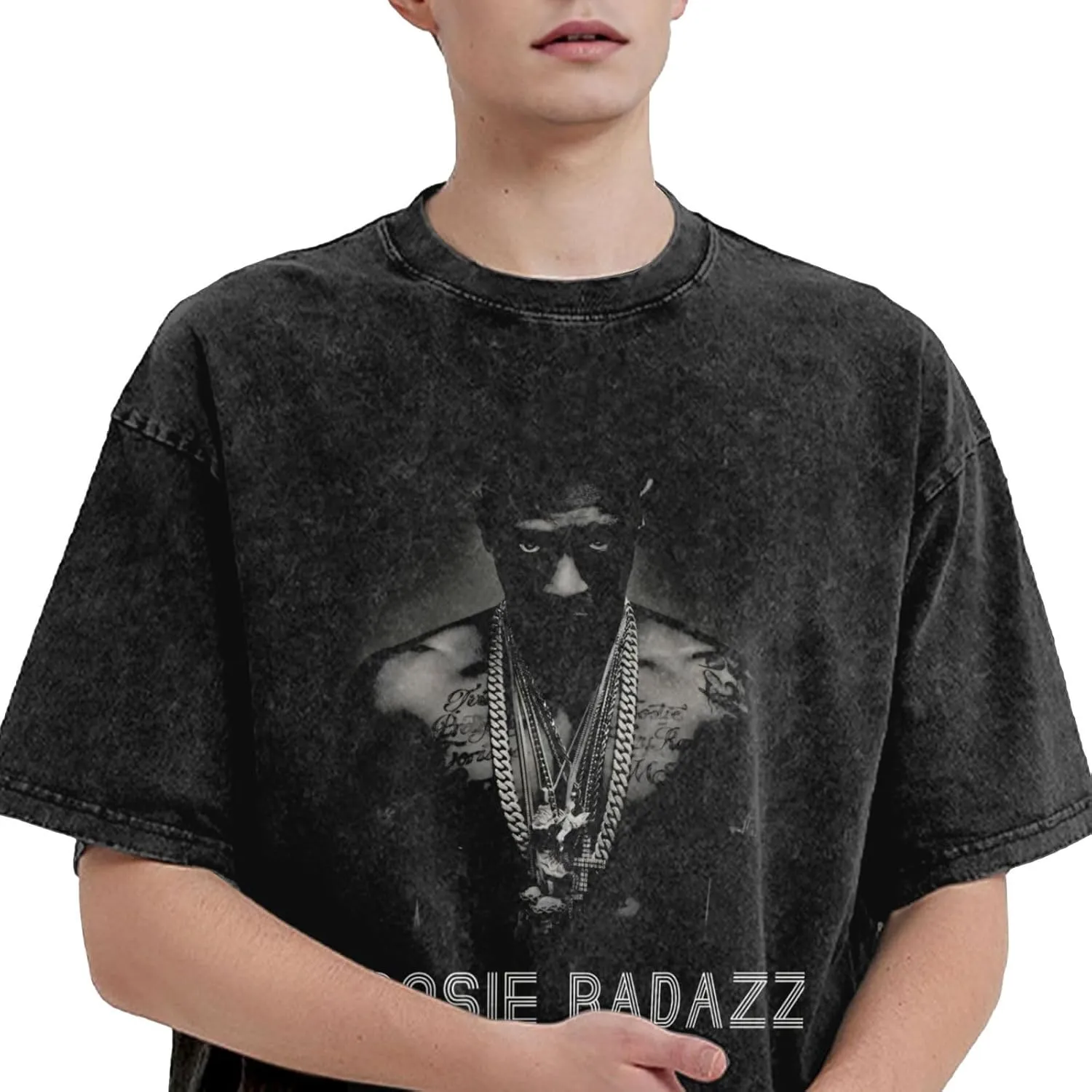 Shirt Men's Oversized Loose Fit Vintage Washed Cotton Casual T-Shirts