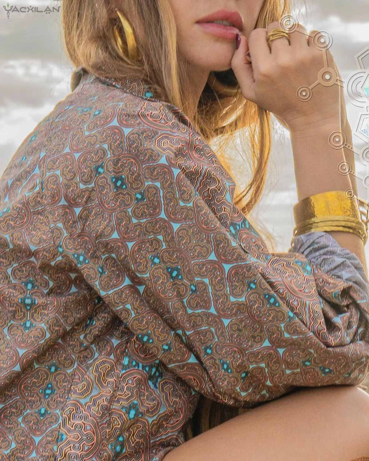 Shirt Woman Longsleeve Piratechic / Cotton Popeline - SHIBIZAX