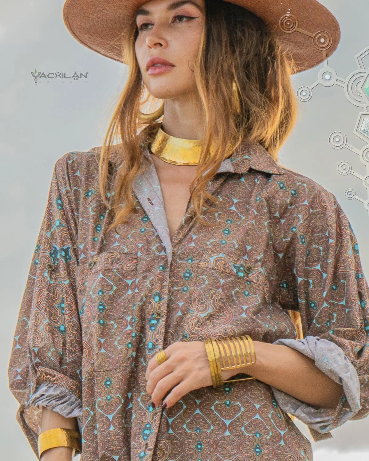 Shirt Woman Longsleeve Piratechic / Cotton Popeline - SHIBIZAX