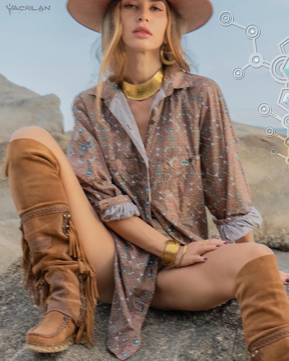 Shirt Woman Longsleeve Piratechic / Cotton Popeline - SHIBIZAX