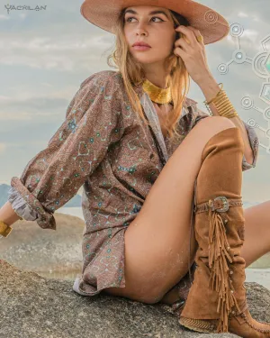 Shirt Woman Longsleeve Piratechic / Cotton Popeline - SHIBIZAX