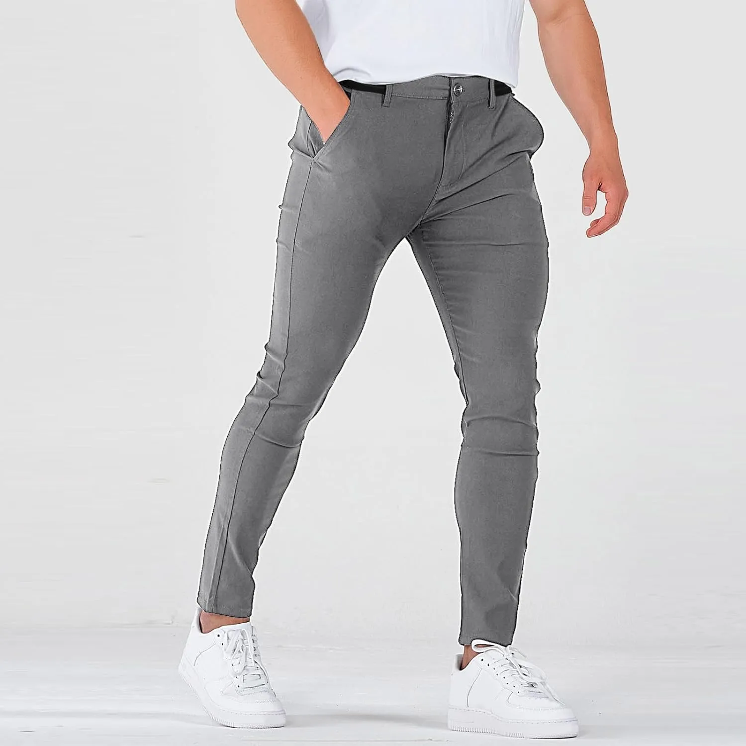 Slim Fit Dress Pants for Men Stretchy Straight Fit Work Pants Mencomfy Tapered Pencil Golf Jogger Pants with Pockets