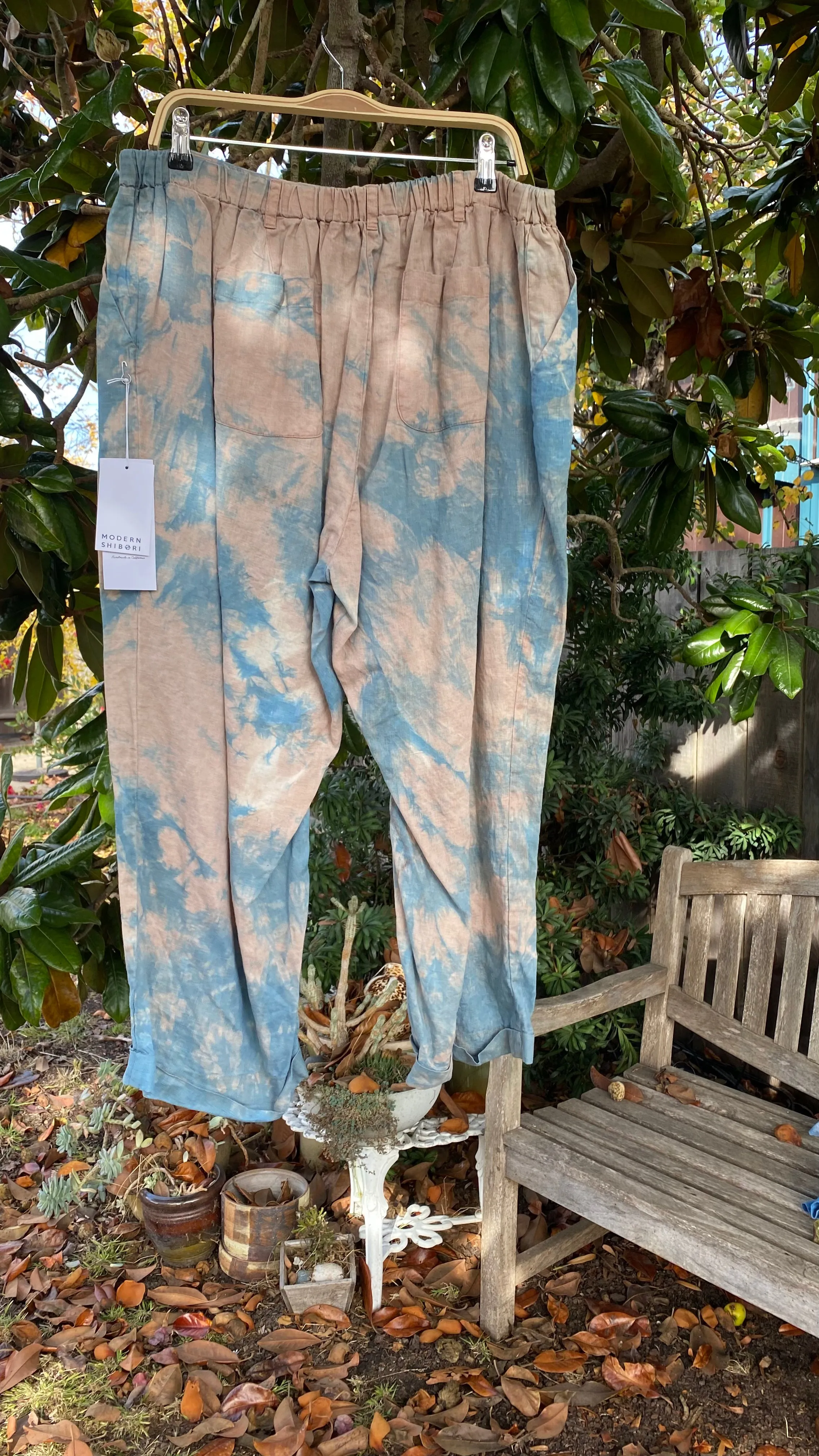 Stella Pants | Organic Linen in Blue Mauve