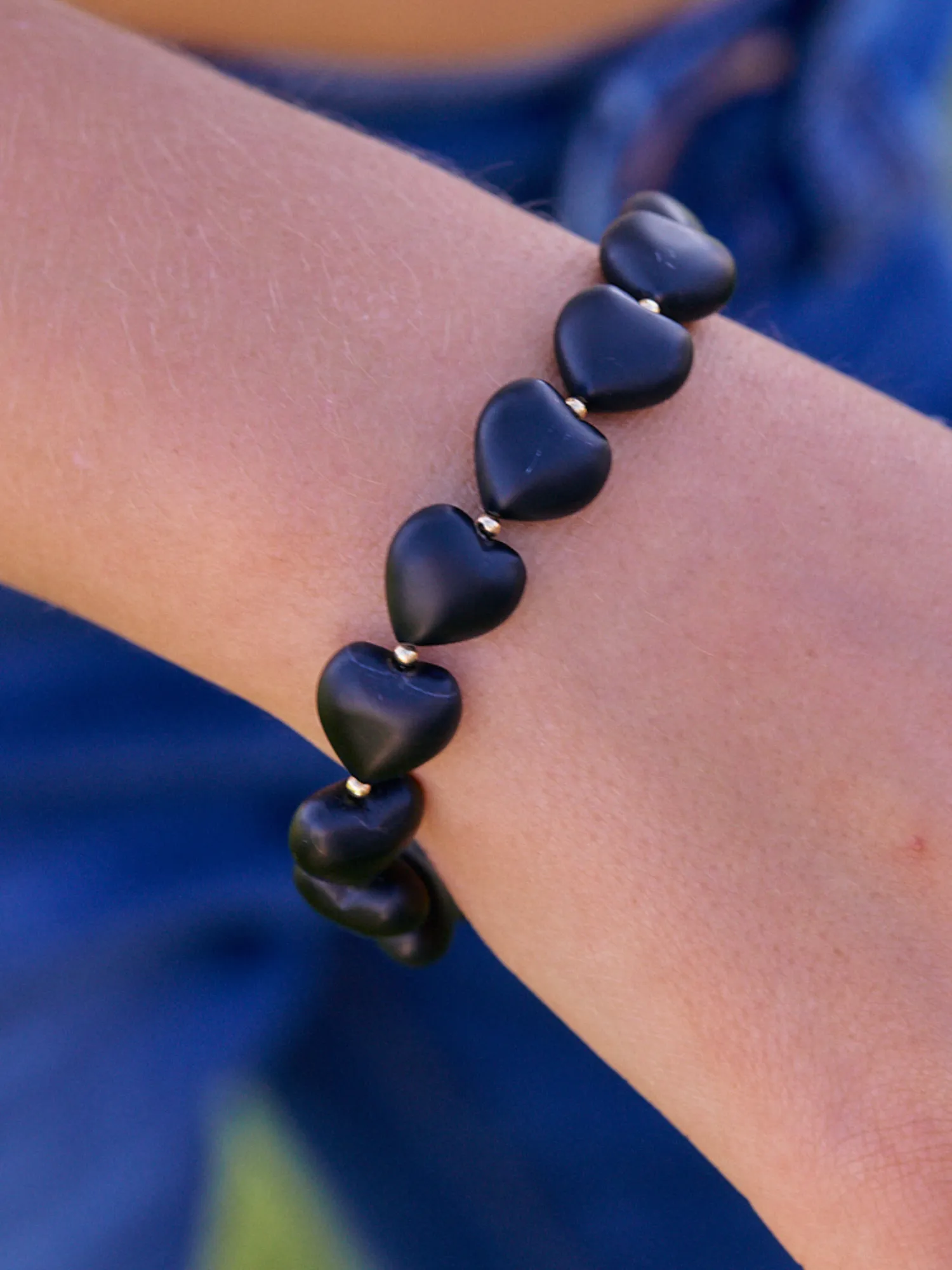 Stevie Black Onyx Stretch Bracelet