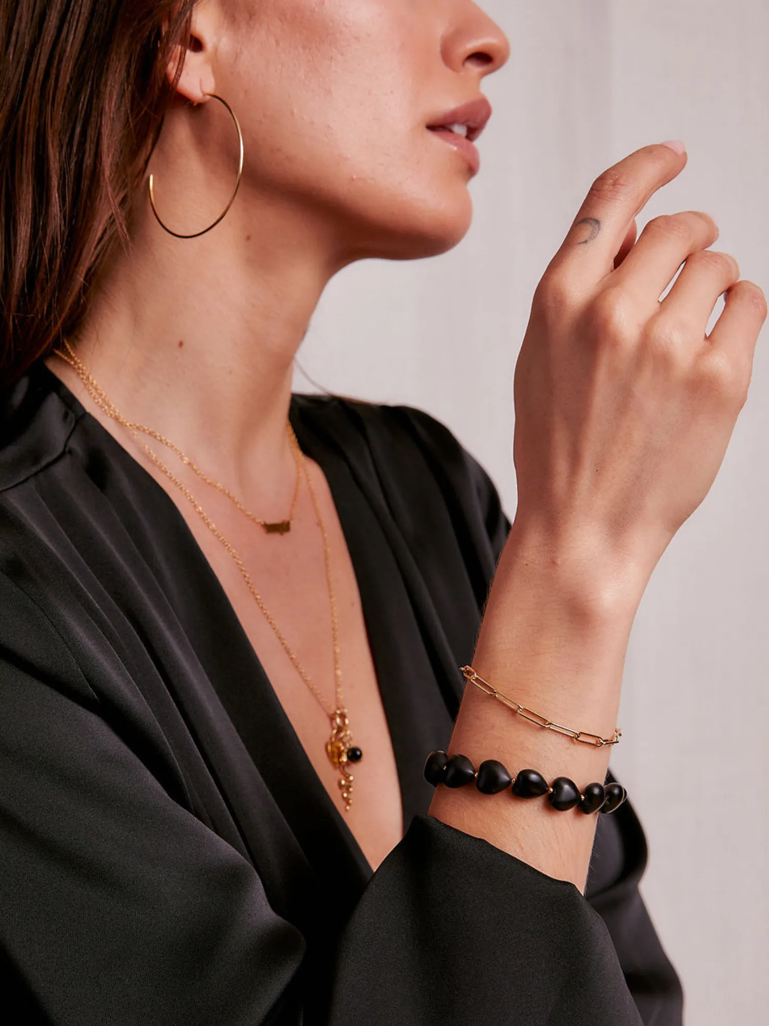 Stevie Black Onyx Stretch Bracelet