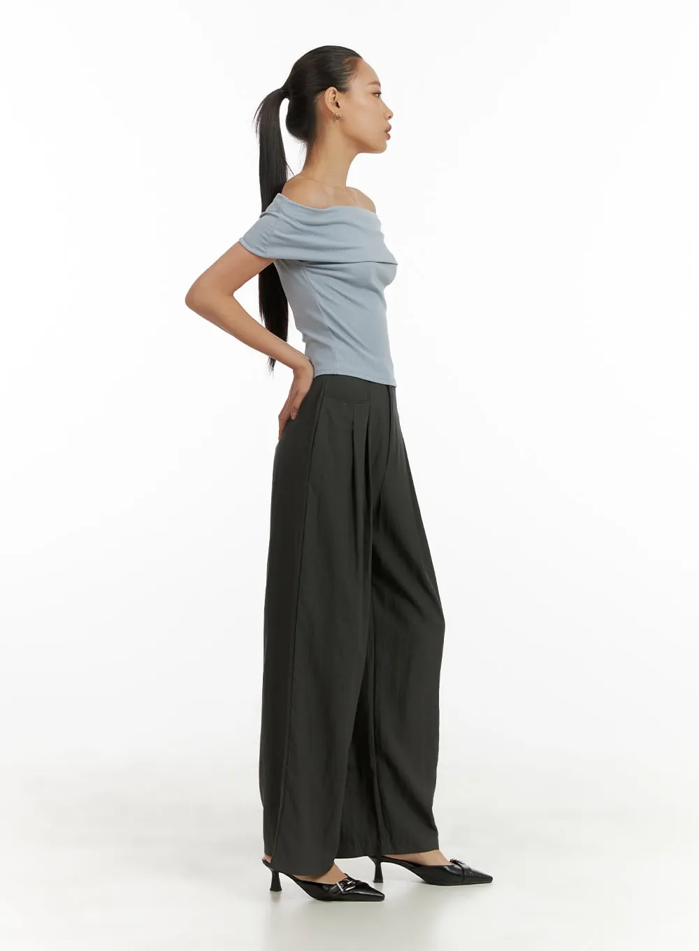 Summer Pintuck Tailored Pants CU414