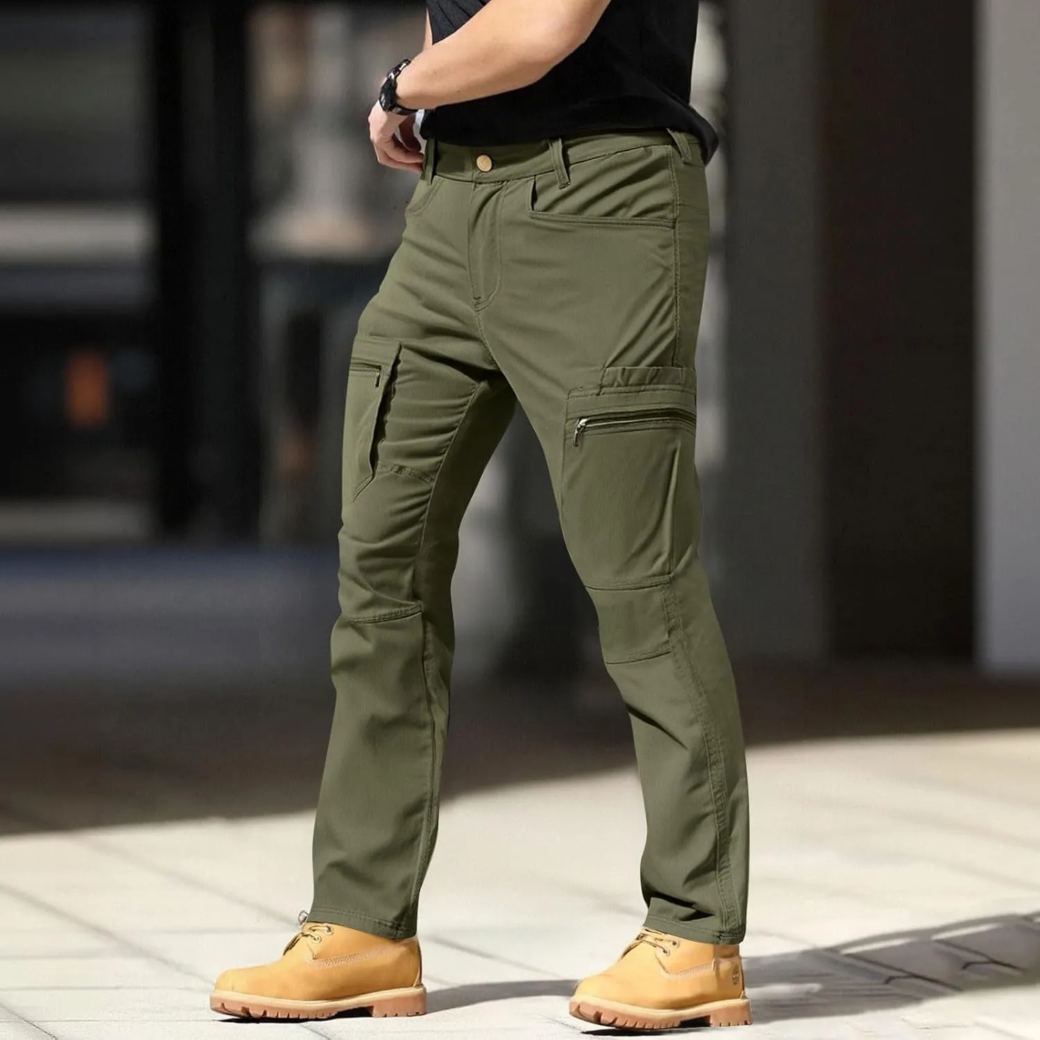 Tactical Work Cargo Pants for Men Ripstop Waterproof Stretch Quick Dry Pants Relaxed Fit Utility Outdoor Apparel