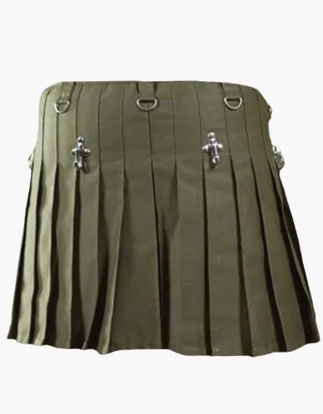 UTILITY KILT FOR WOMEN WITH LEATHER STRAPS