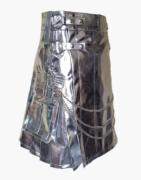 UTILITY KILT IN METALLIC SILVER