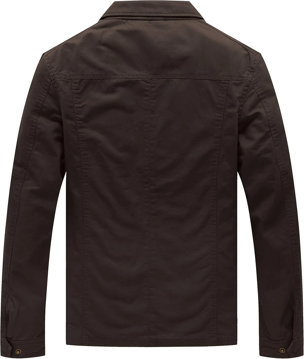 WenVen Men's Casual Canvas Cotton Military Lapel Jacket