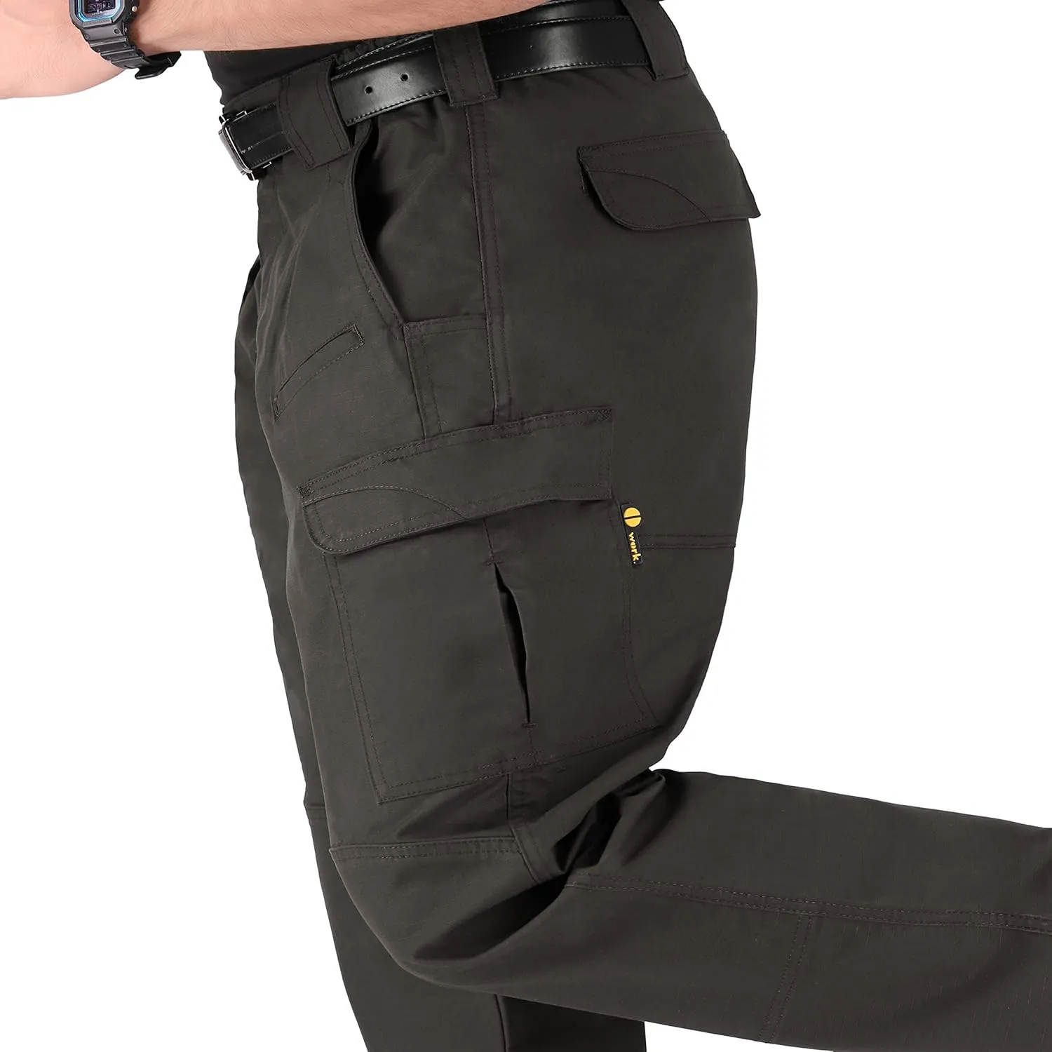 WHITEDUCK Men's Tactical Pants Ripstop Stretch Water Resistant with 13 Pockets Cargo Work Pants- Military Hiking Outdoor