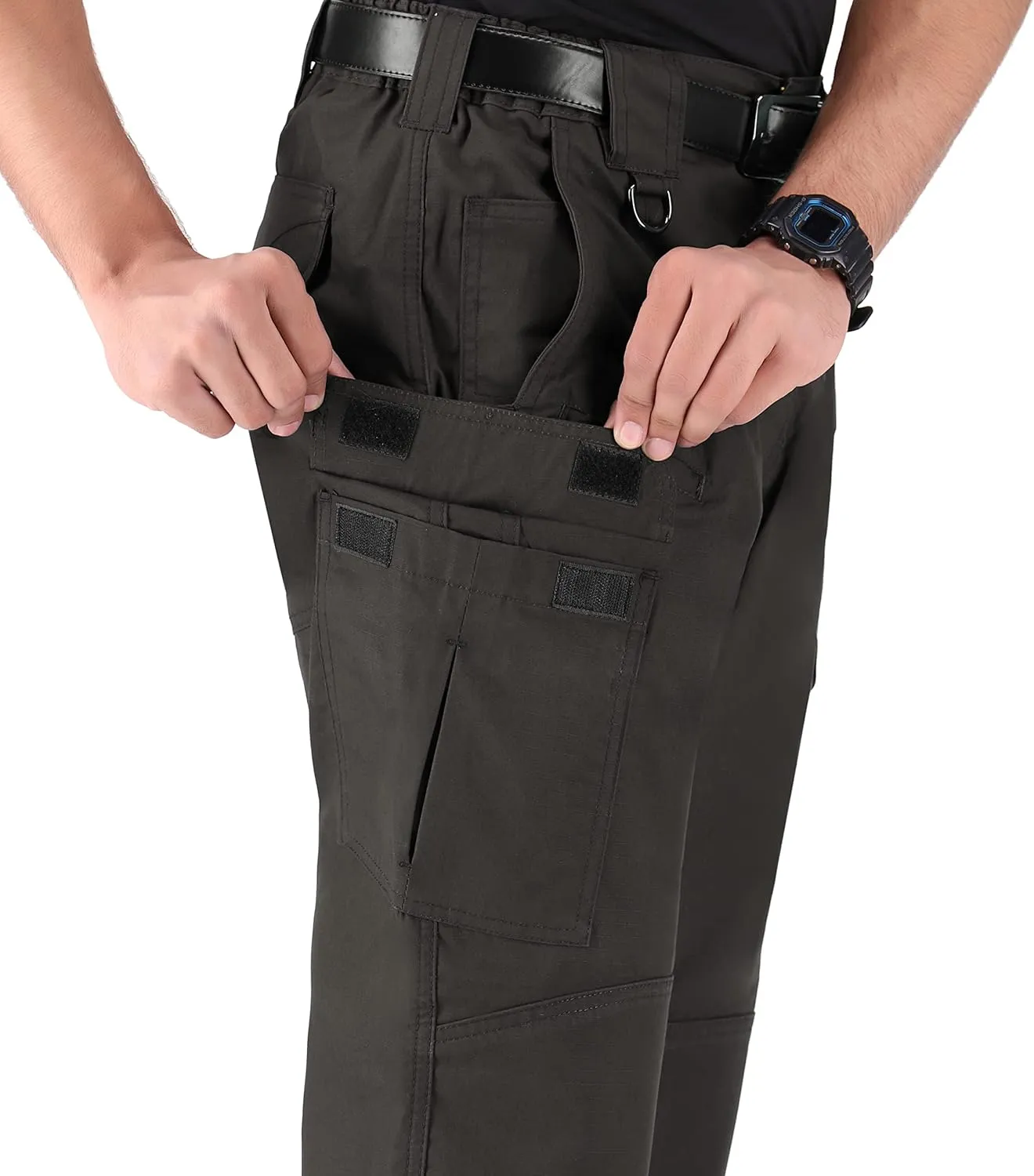 WHITEDUCK Men's Tactical Pants Ripstop Stretch Water Resistant with 13 Pockets Cargo Work Pants- Military Hiking Outdoor