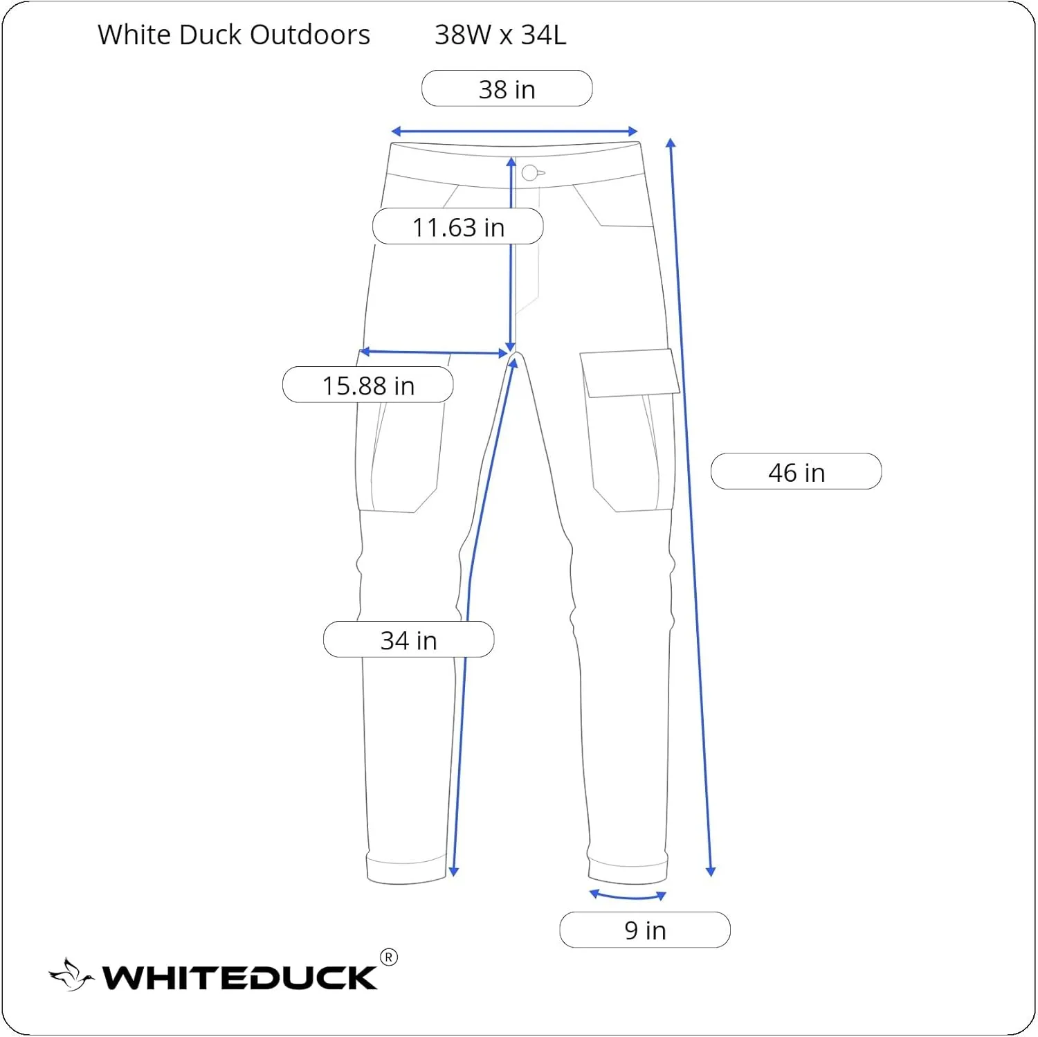 WHITEDUCK Men's Tactical Pants Ripstop Stretch Water Resistant with 13 Pockets Cargo Work Pants- Military Hiking Outdoor