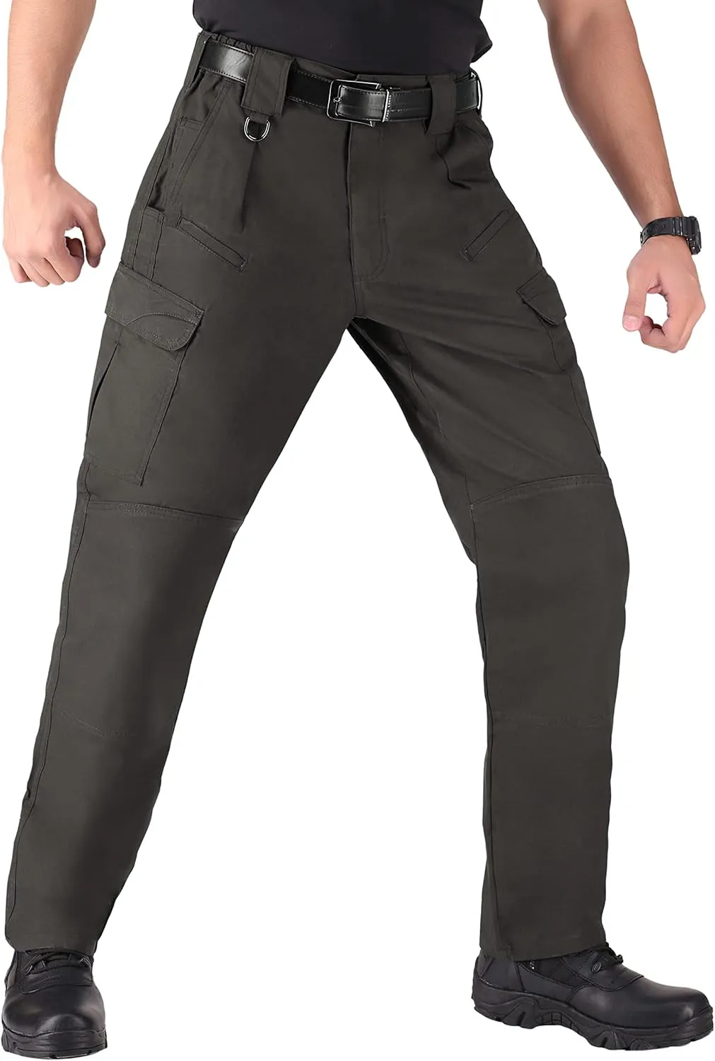 WHITEDUCK Men's Tactical Pants Ripstop Stretch Water Resistant with 13 Pockets Cargo Work Pants- Military Hiking Outdoor