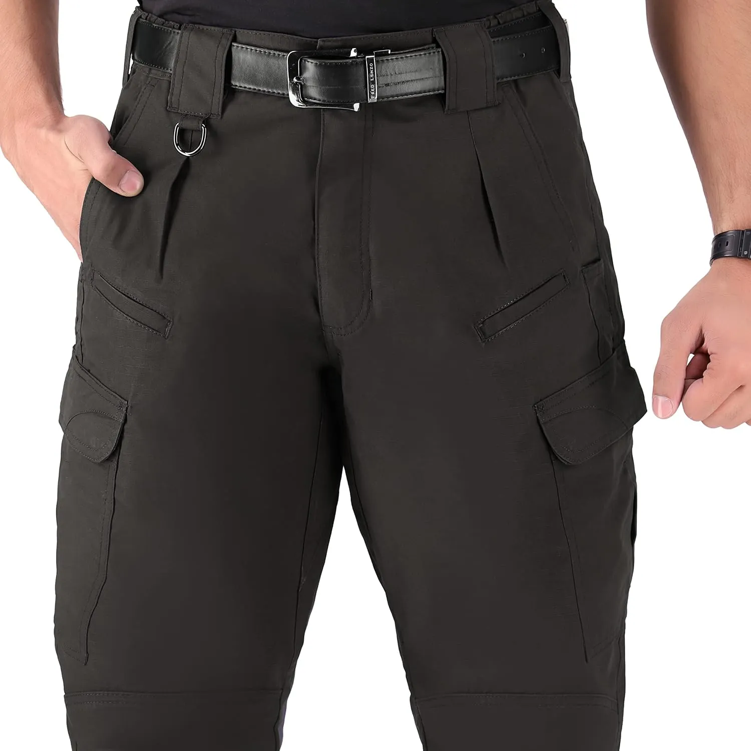 WHITEDUCK Men's Tactical Pants Ripstop Stretch Water Resistant with 13 Pockets Cargo Work Pants- Military Hiking Outdoor