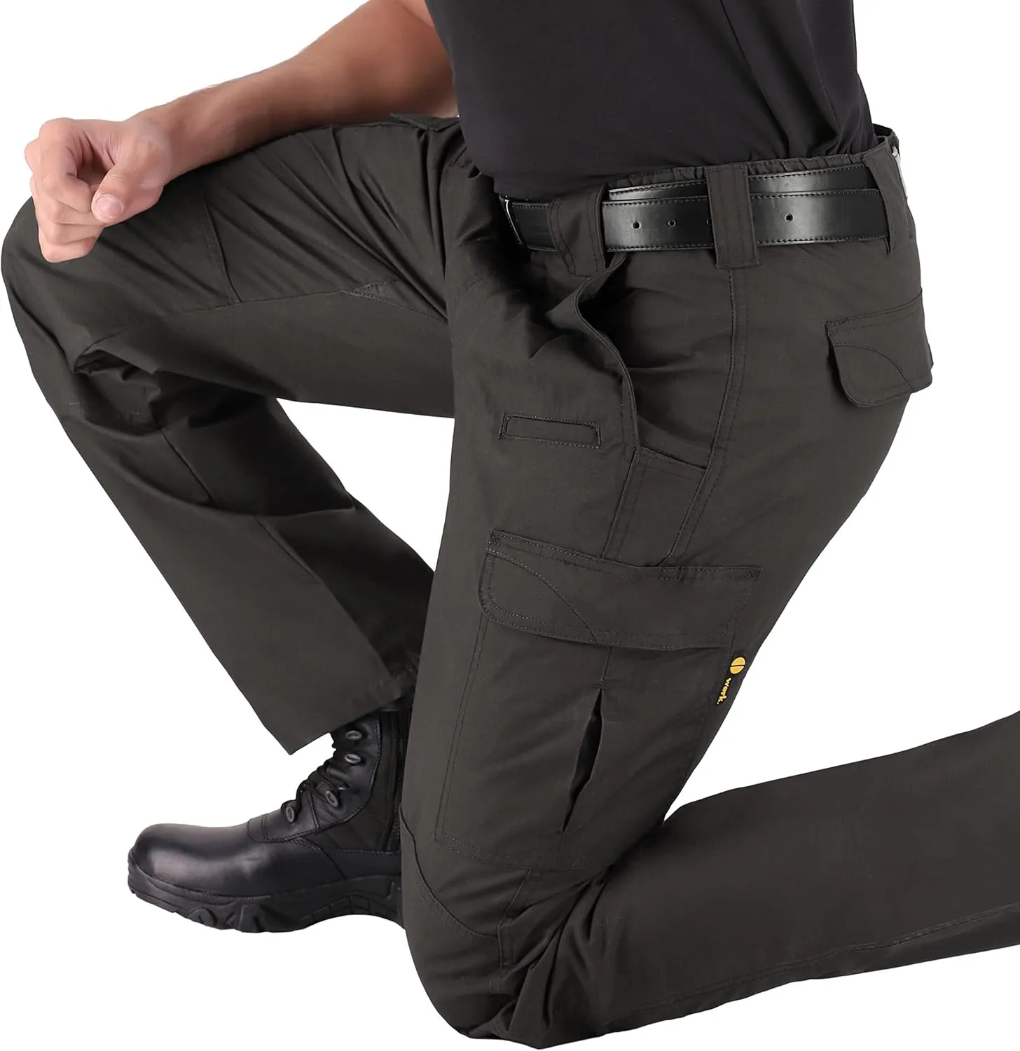 WHITEDUCK Men's Tactical Pants Ripstop Stretch Water Resistant with 13 Pockets Cargo Work Pants- Military Hiking Outdoor