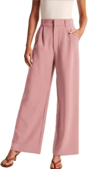 Wide Leg Tailored Pants Casual High Waist Suit Pants with Pockets Button Down Business Work Office Trousers