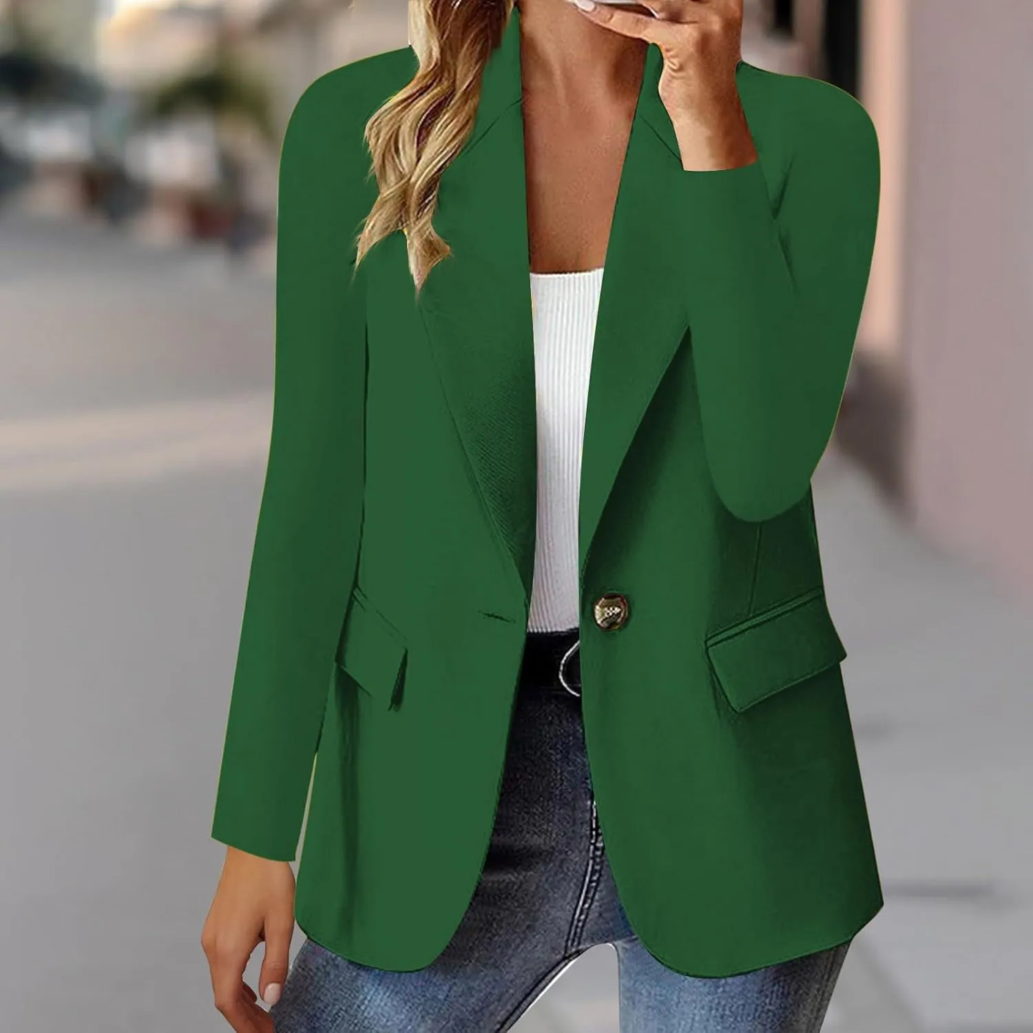 Womens Blazers for Work Casual Long Sleeve Business Office Jackets Cardigan Trendy Spring Fashion Blazer