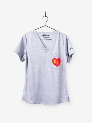 Women's "KC Heart" Scrub Top