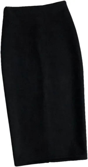 Women's Sexy Pencil Skirt Solid Color High Waist Suede Skinny Back Slit Office Tight Skirt
