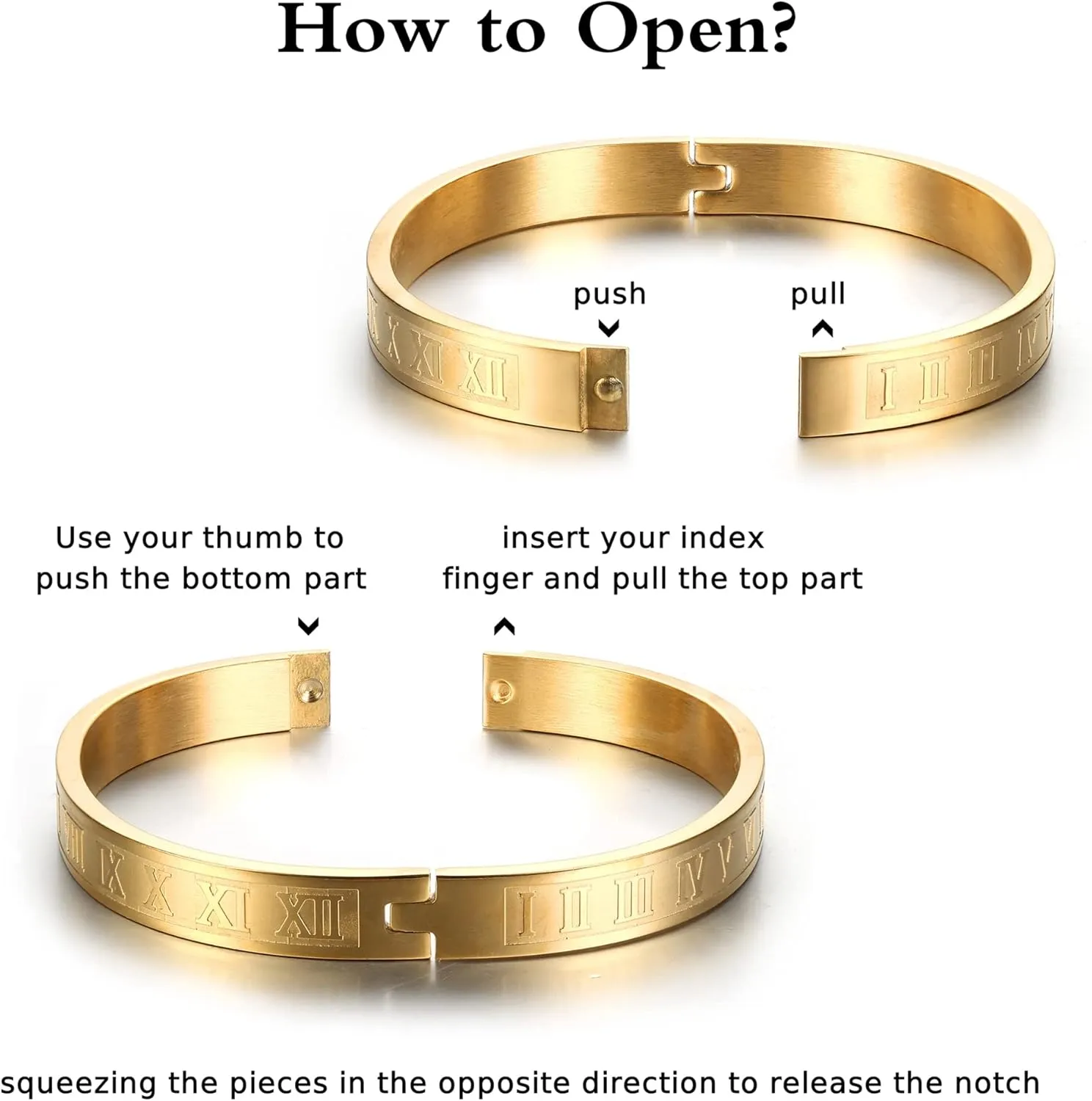 YADOCA 3Pcs Stainless Steel Bracelets for Men Roman Numeral Bangle Bracelet Adjustable Cuff Bracelet Twisted Cable Bracelet Mens Luxury Bracelets Jewelry Gifts Gold/Silver/Black